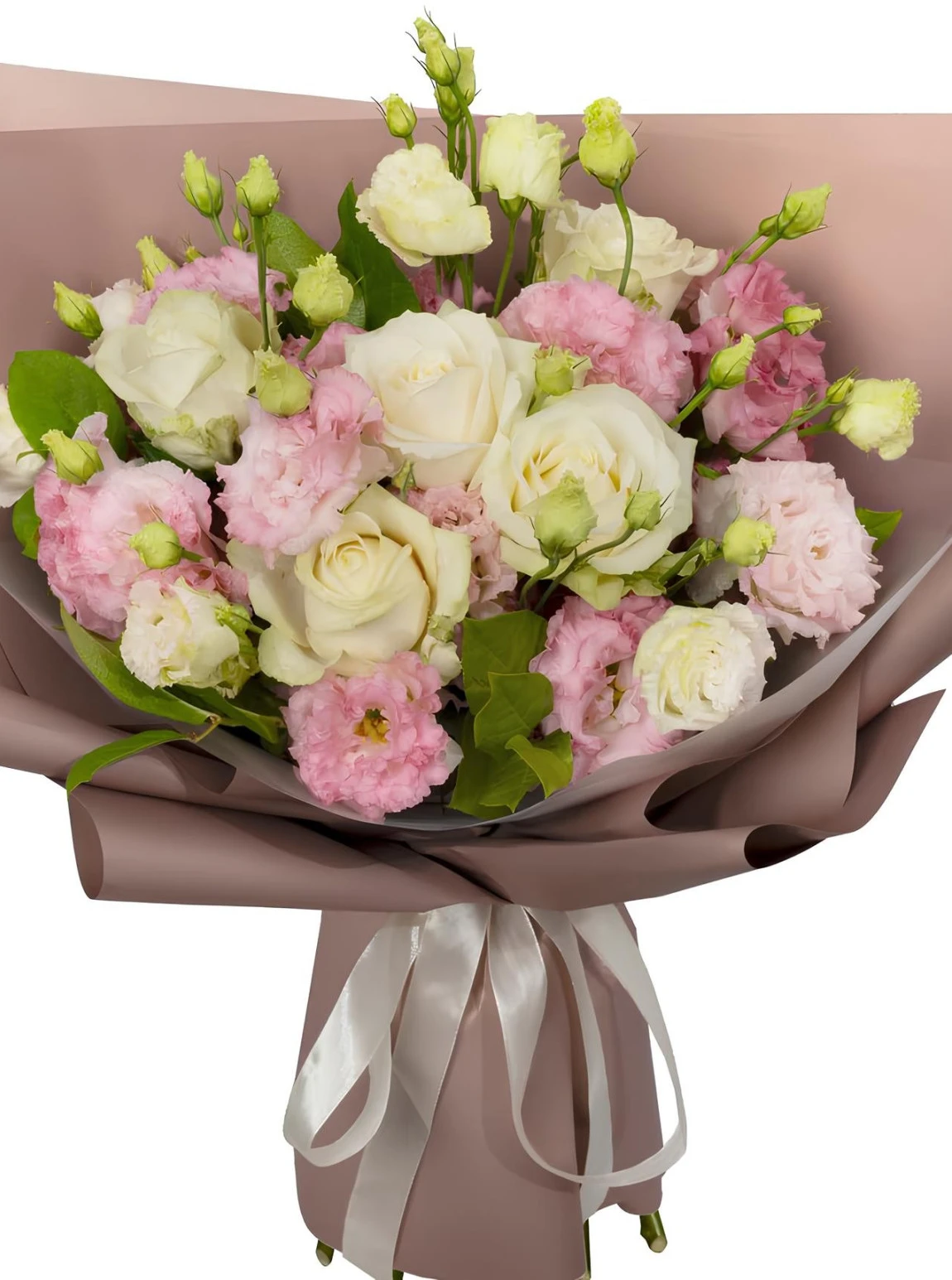 Pembe ve Beyaz Gül Buketi