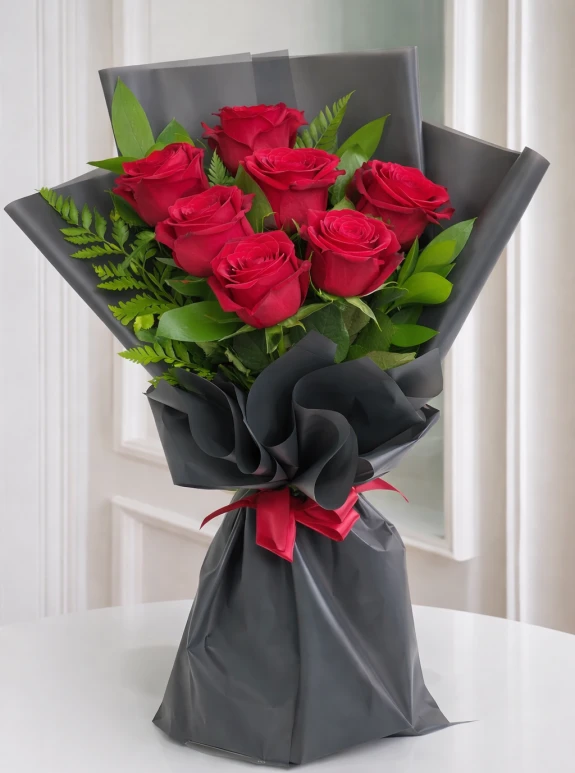 7 Kırmızı Gül Buketi