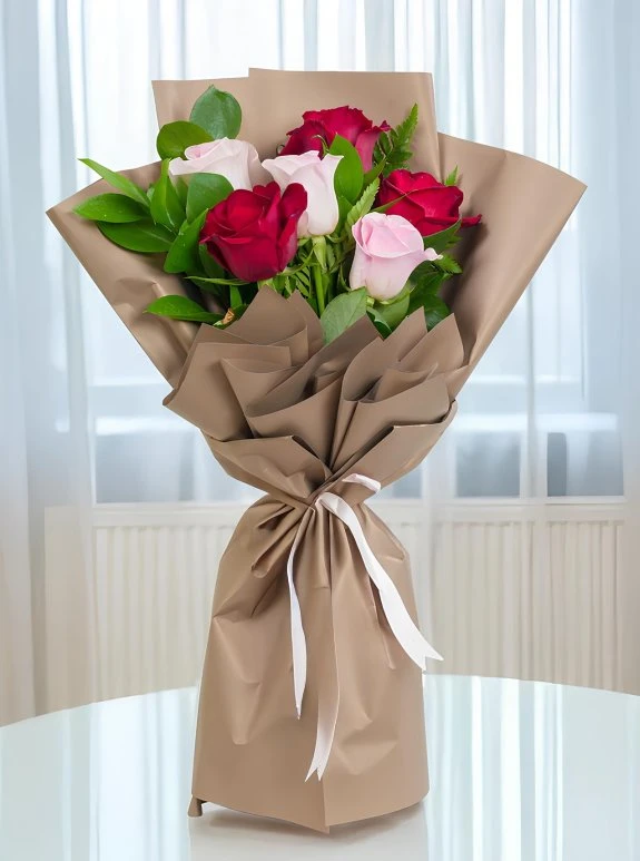 Gül Buketi Pembe Ve Kırmızı